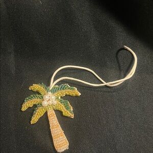 Fashion Jewelry Tropical Palm Key Holder - Green and Gold
